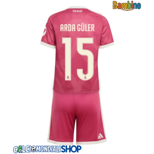 Maglie da calcio Real Madrid Arda Guler #15 Terza Maglia Bambino 2026-27 Manica Corta + Pantaloni corti)